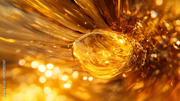 Obraz A warm amber eye with deep golden undertones and radiant streaks of light.