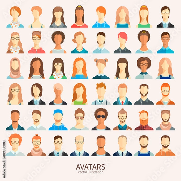 Fototapeta Set of avatar icons.