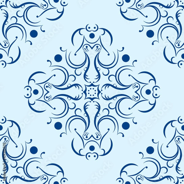 Obraz Seamless abstract ornament background. Vector Illustration. Pattern fill included.