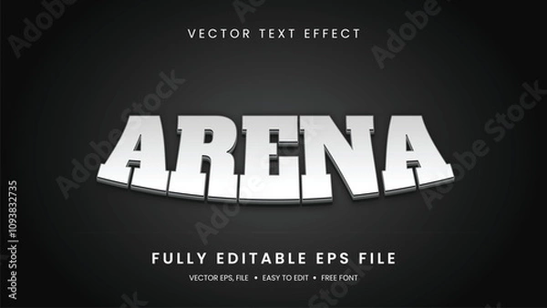 Fototapeta Arena text effect  editable text style with black background