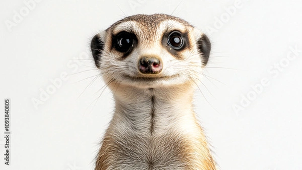 Fototapeta Charming mammal with playful expression, showcasing its curious nature. This adorable creature captivates with its bright eyes and engaging demeanor