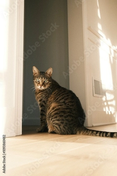 Fototapeta Tabby Cat in the Entryway