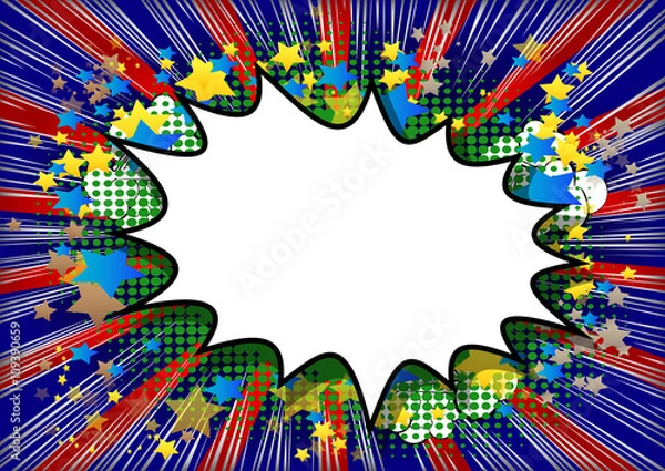 Fototapeta Explosion, colorful retro style comic book background with space for your text.