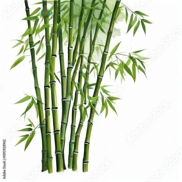 Fototapeta Vibrant Green Bamboo Stalks, the AI Image Generator,