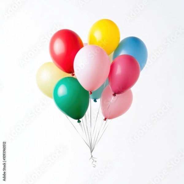 Obraz colorful balloons floating against a white background