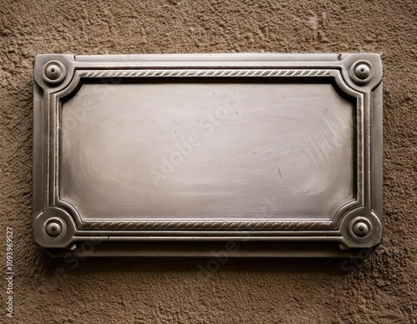 Obraz blank silver metal plaque award medal frame design asset with room for copy or text