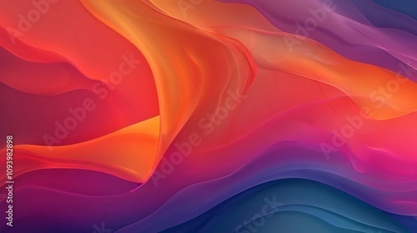 Fototapeta Abstract waves of vibrant colors flowing smoothly.