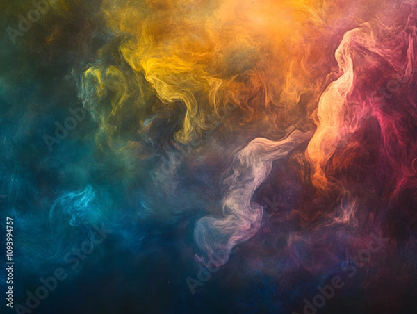 Fototapeta Holographic neon background ,Colorful psychedelic abstract. Pastel color waves for background