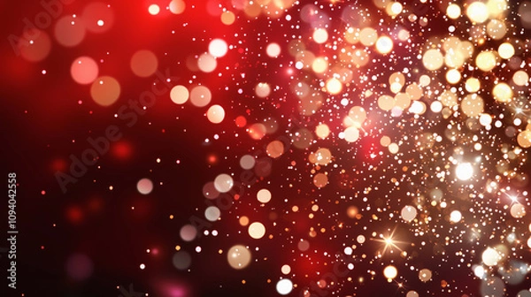 Fototapeta "きらびやかな赤とゴールドの光の背景素材."