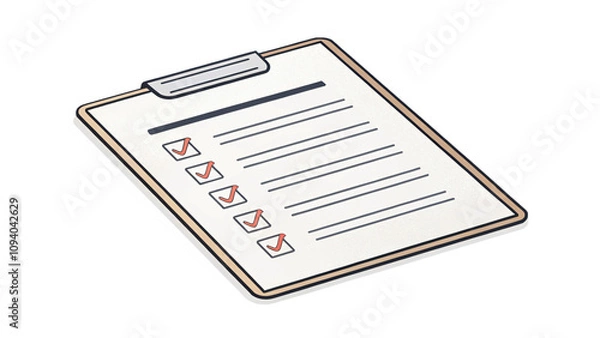 Fototapeta Clipboard with paper, a business essential for planning, note-taking, and organizing tasks