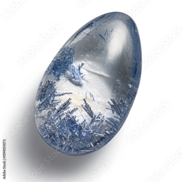 Obraz Dumortierite in quarts.Beautiful stone isolated on white background.