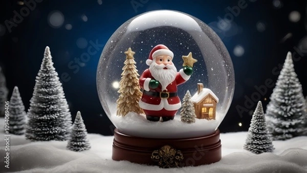 Obraz santa claus and snowman