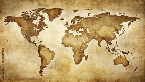 Fototapeta Antique World Map A Distressed Vintage Design for Global Concepts