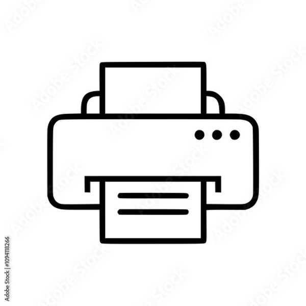 Fototapeta Printer in outline icon style, office theme.