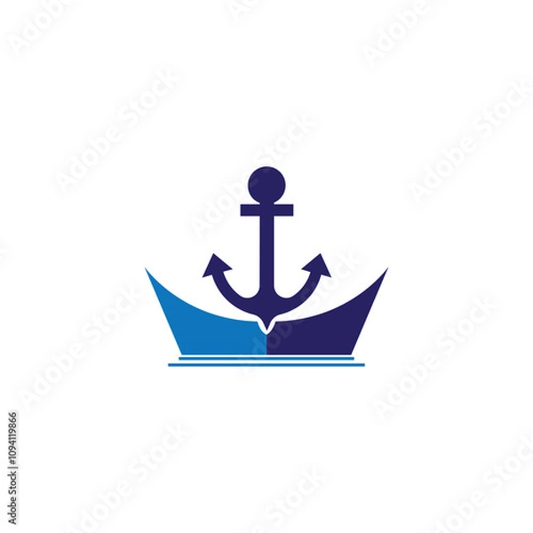 Obraz harbor logo ship illustration design abstract vector