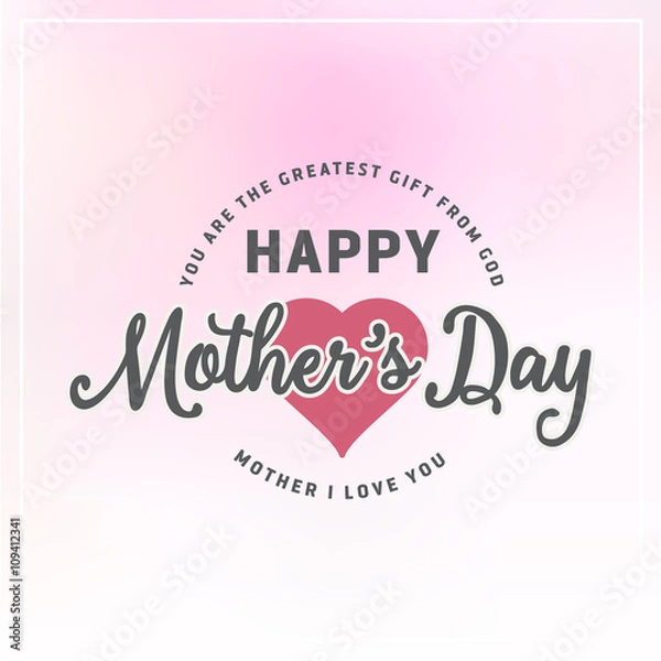 Obraz Mother's Day Badges and Labels Design For Greeting Card. Vector illustration