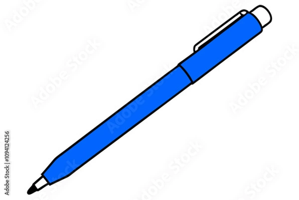Fototapeta blue pencil isolated on white