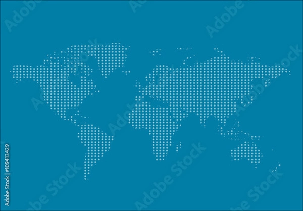 Obraz World map countries colorful with dots. Vector illustration.
