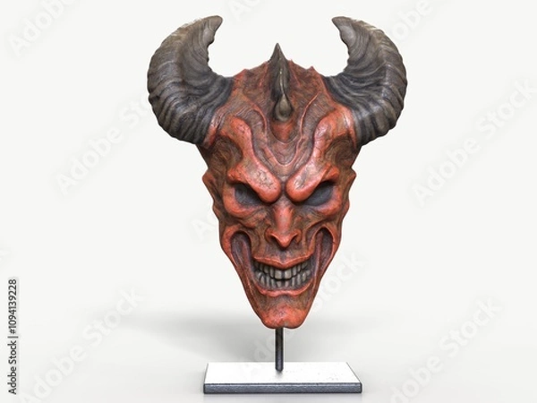 Obraz Demonic Horned Skull Mask