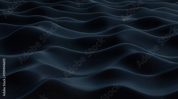 Fototapeta Futuristic Curving Waves in Metallic Deep Tones with Gradient Effects Captured in a Gigapixel Format for Creative and Design Inspiration