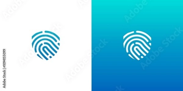 Obraz shield fingerprint logo ,template vector icon symbol