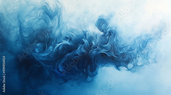 Fototapeta Fluid blue abstract art showcasing swirling patterns reminiscent of ocean waves