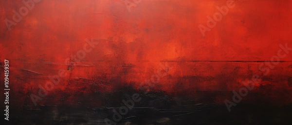Fototapeta Abstract dramatic painting in red, inspired by Rothko's style.