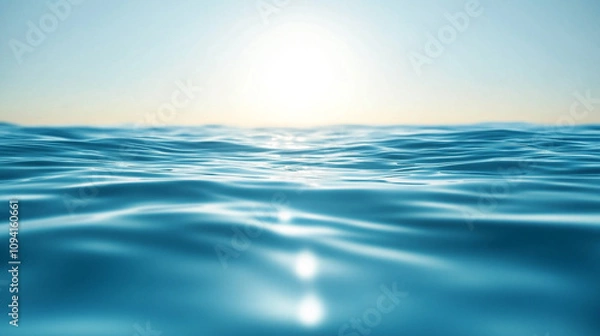 Obraz Vast blue ocean waves reflect sunlight under a clear sky in a tranquil setting