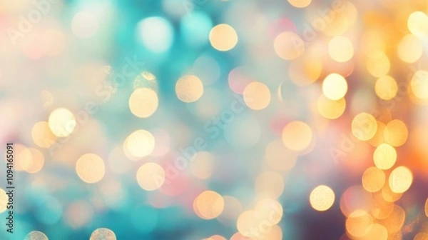 Fototapeta Soft bokeh lights illuminate the surroundings, enhancing the festive mood with vibrant colors and gentle blur