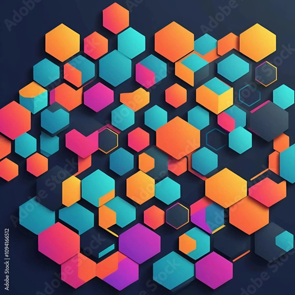 Fototapeta Hexagon pattern illustration, geometric hexagon design