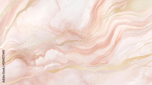 Fototapeta Rose gold marble with rich metallic rose and gold vein