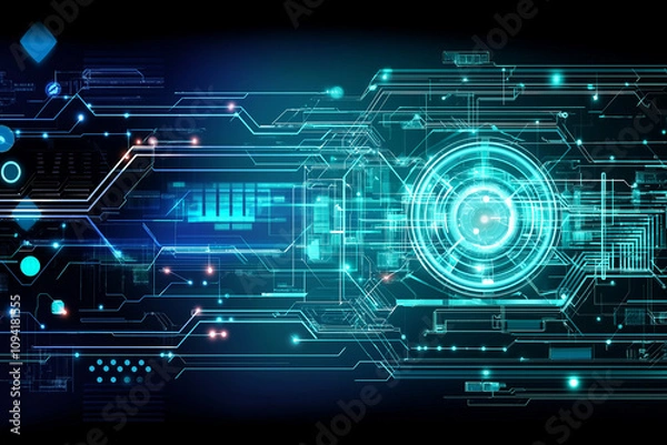 Obraz Abstract digital technology internet network connection   