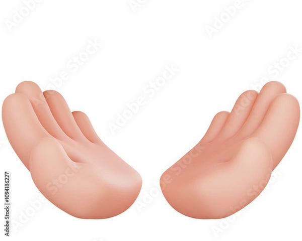 Obraz 3D 렌더링 손 제스처 그림