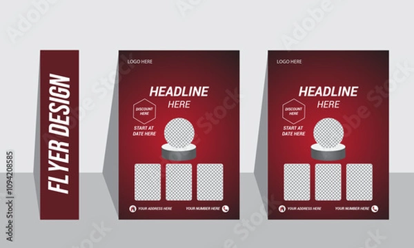 Fototapeta Creative , corporate  and business flyer template with multiple color variation 