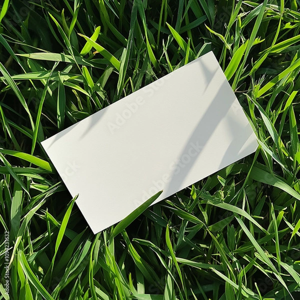 Fototapeta blank card in the grass