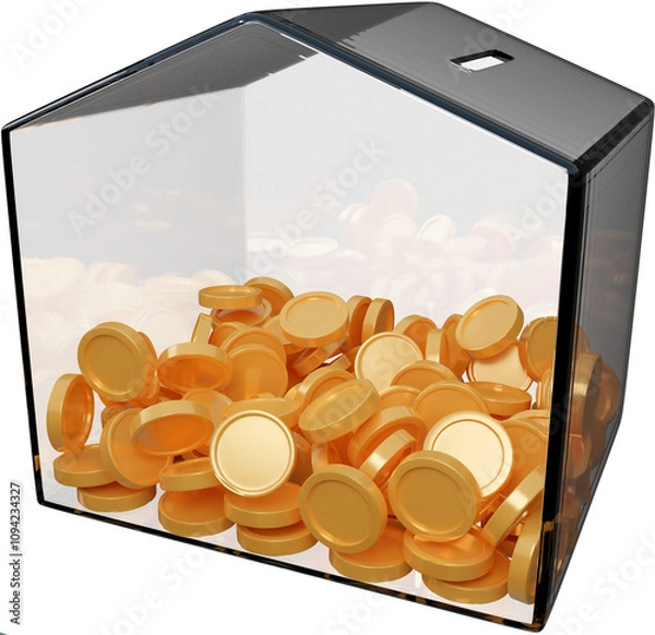 Obraz 집모양 투명 동전 저금통