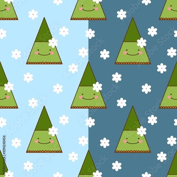 Fototapeta seamless pattern with a smile mountain