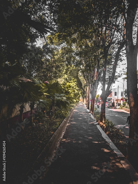 Fototapeta Pedestrian-only sidewalks 