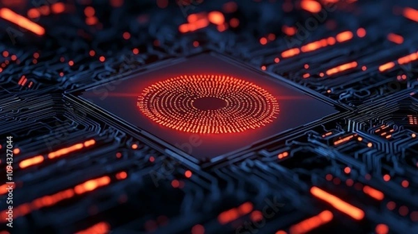 Fototapeta Innovative technology showcase circuit board design digital realm graphic visuals futuristic environment close-up perspective