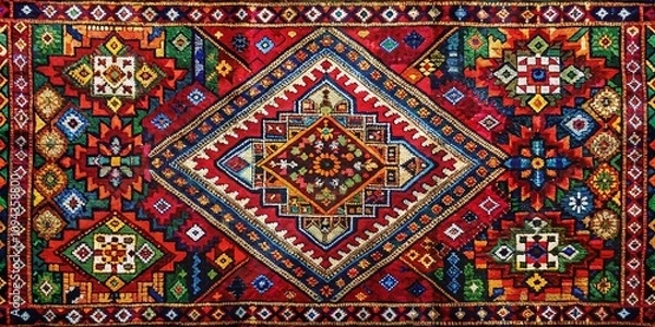 Fototapeta Surreal Moldavian Carpet Abstract Art, Dreamy Textiles,  Intricate Patterns