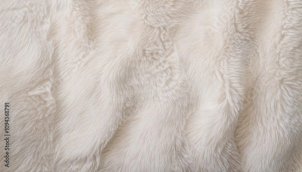 Fototapeta Soft and luxurious white fur backdrop, ideal for winter and comfort themed designs