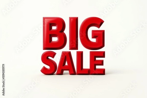 Fototapeta 3D text "BIG SALE" isolated on a white background, Discount, sale, price cut 