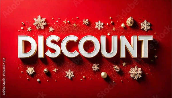 Obraz Discount Text on Red Background