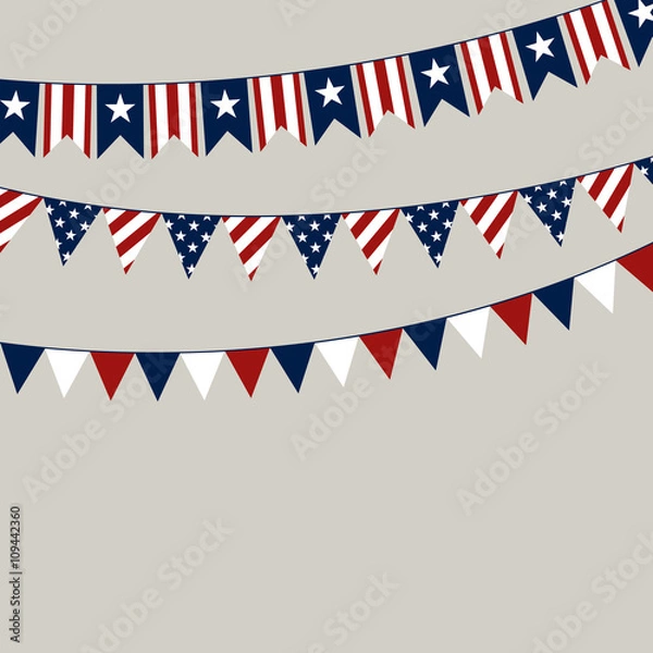 Fototapeta Vector Illustration of a 4th of July Independence Day Background