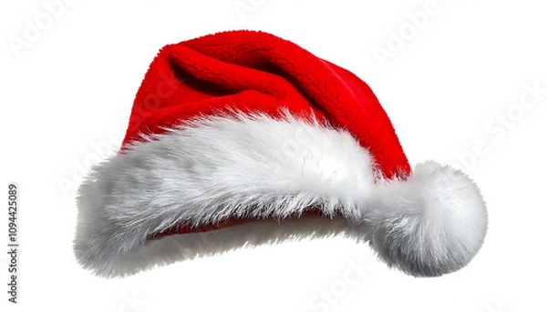 Fototapeta santa claus red hat isolated
