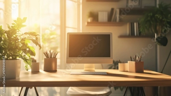 Obraz Senior working from home in Sydney, Australia, utilizing modern technology with ease