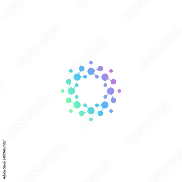Obraz bio splash, pharma, clinic logo, abstract water, floral neuron logo plasma circular vector. abstract, biotech atom, molecule, nano, sparkling water.