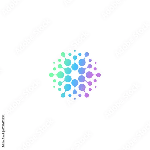 Obraz bio splash, pharma, clinic logo, abstract water, floral neuron logo plasma vector. abstract, biotech atom, molecule, nano, sparkling water.