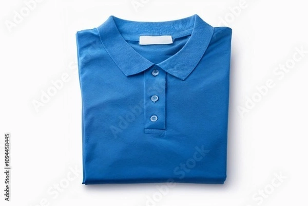 Obraz folded blue cloth isolated on white background with clipping path 