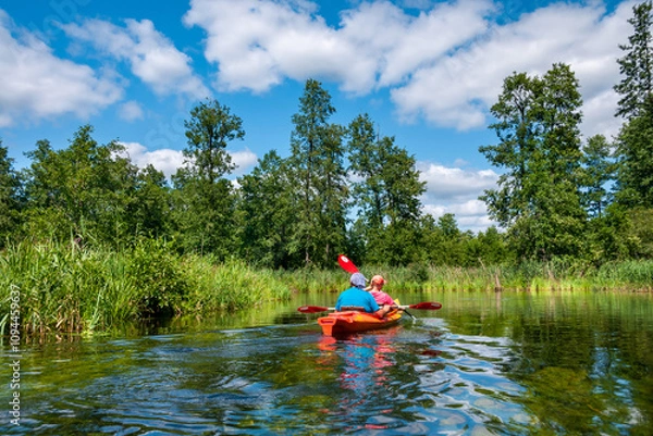 Fototapeta Rafting down the Krutynia river, Warmian-Masurian Voivodeship, Poland	
